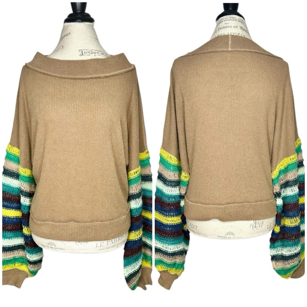 Free People | Women | Cha Cha Knit Puff Sleeve Mohair Sweater Top | XS-S